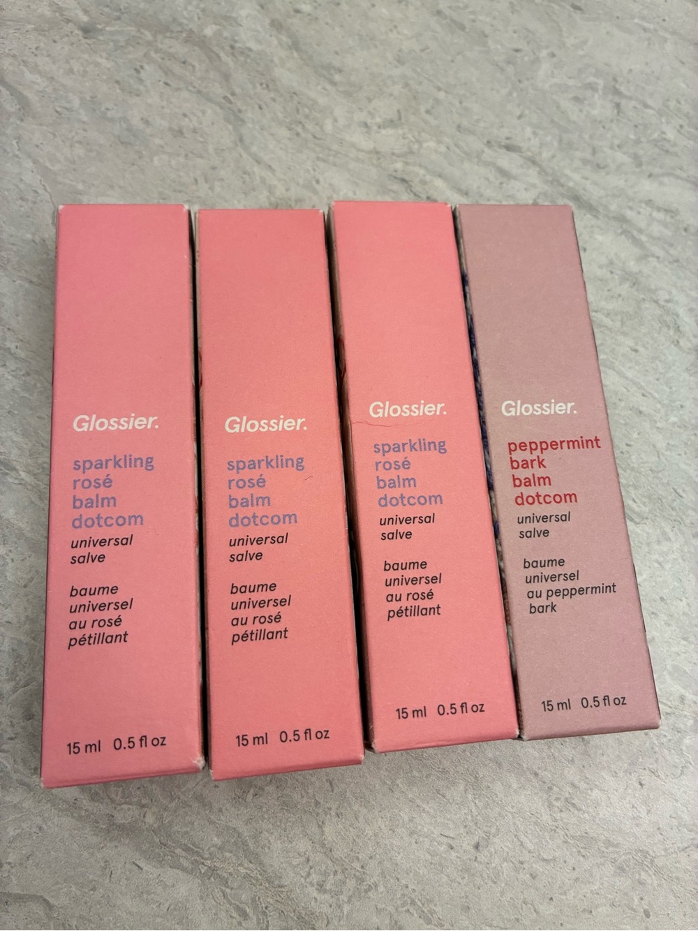Glossier Sparkling Rosé & Peppermint Bark Balm Dotcom